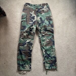 Vintage US Military Camo Cargo Pants 35-39x35 Adjustable Waist Y2K